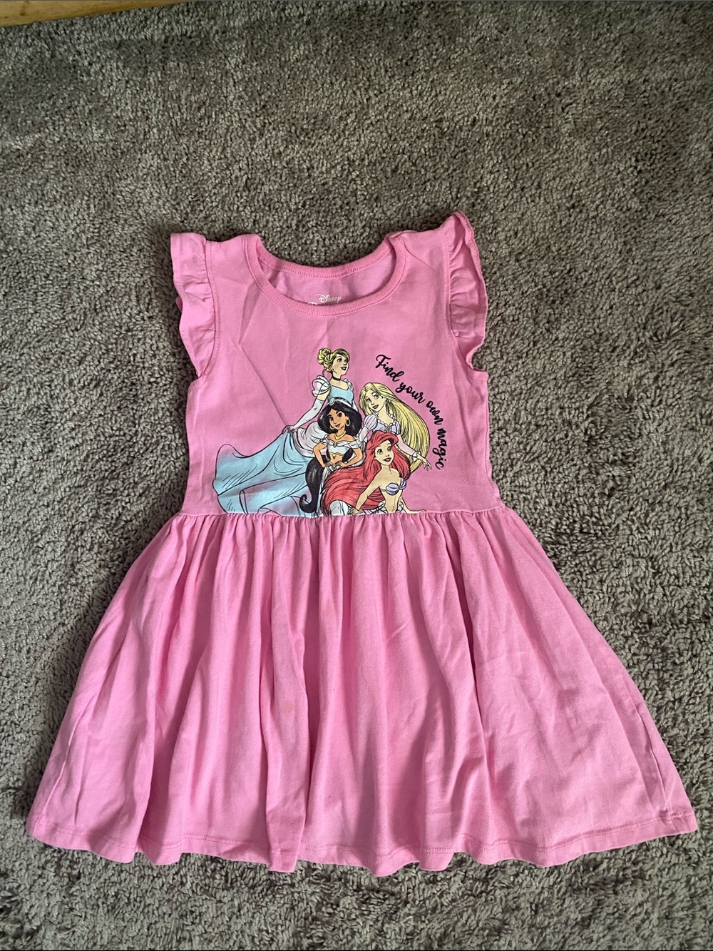 Disney Pink Princess Graphic Dress with ruffles sleeveless size 5